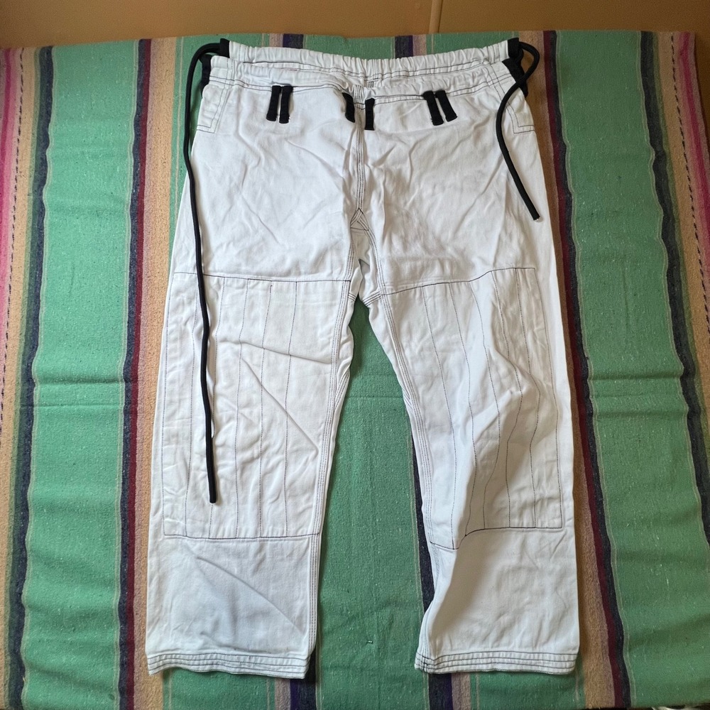 BJJ Gi Pants Men A3 White Contrast Stitching Brazilian Jiu Jitsu Grappling MMA